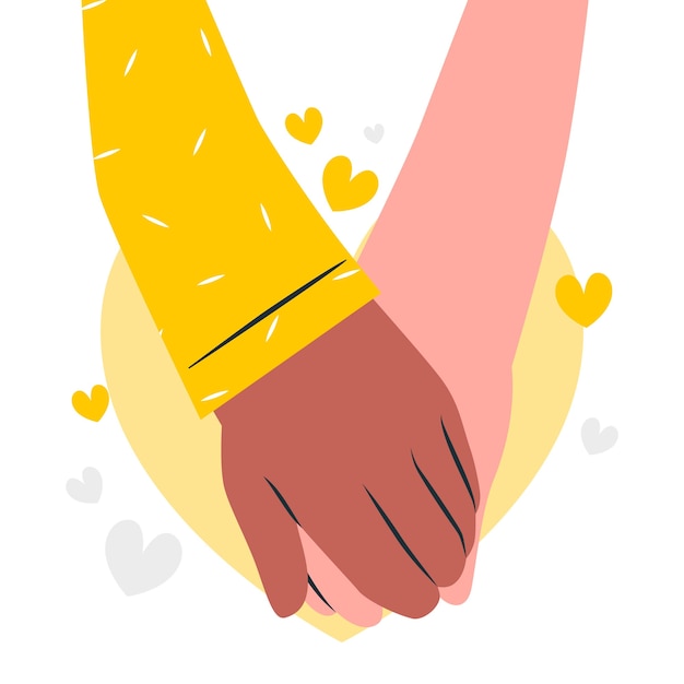 Holding hands concept illustration