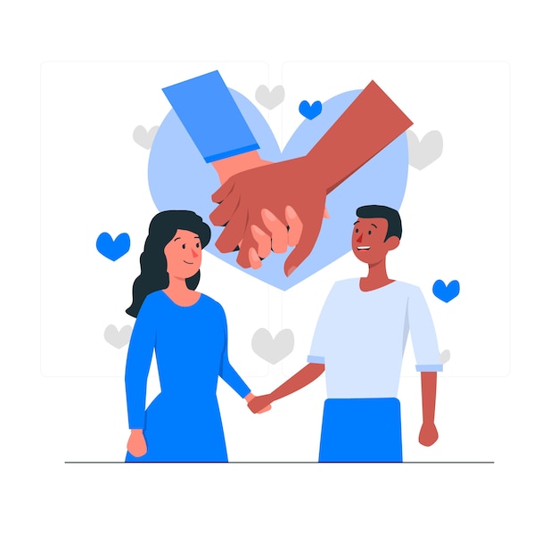 Free vector holding hands concept illustration