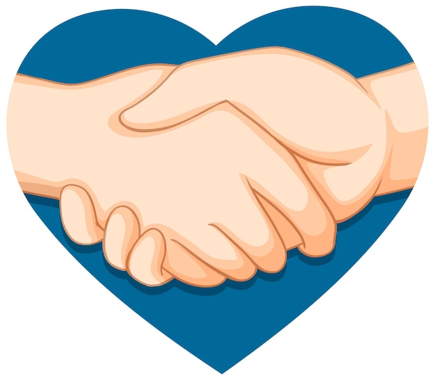 Free vector holding hands on heart background