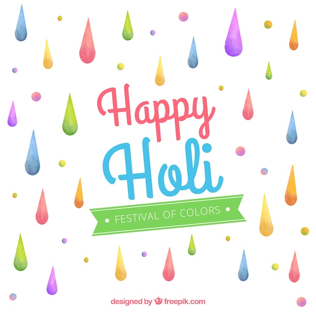 Holi background with colorful drops