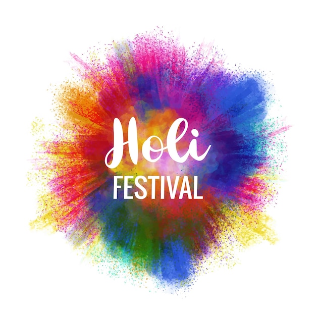 Vettore gratuito spruzzata colorata di celebrazione di holi per lo sfondo del festival indiano