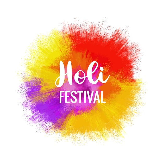 Vettore gratuito spruzzata colorata di celebrazione di holi per lo sfondo del festival indiano