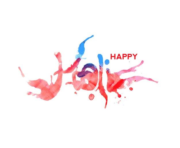 Holi Colorful Calligraphic Lettering Poster