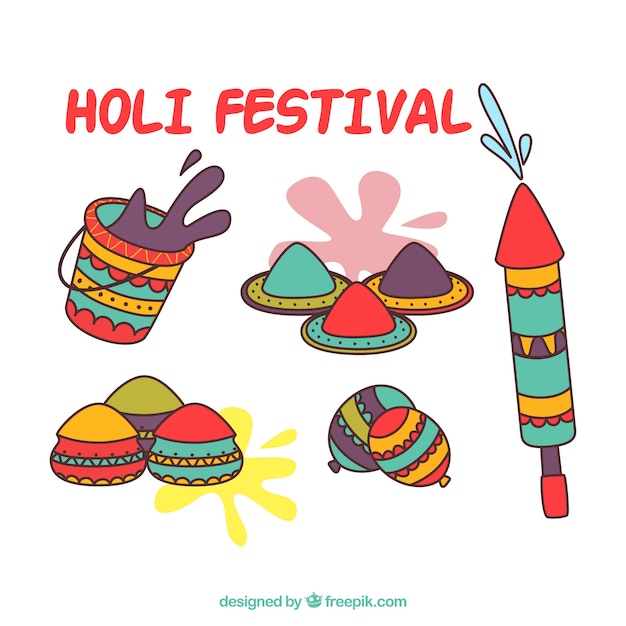 요소가있는 Holi 디자인