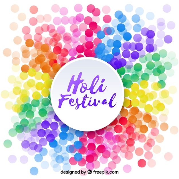 Vettore gratuito sfondo di festival di holi in design piatto