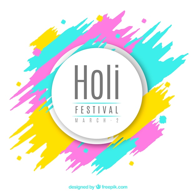 Free vector holi festival background in flat design