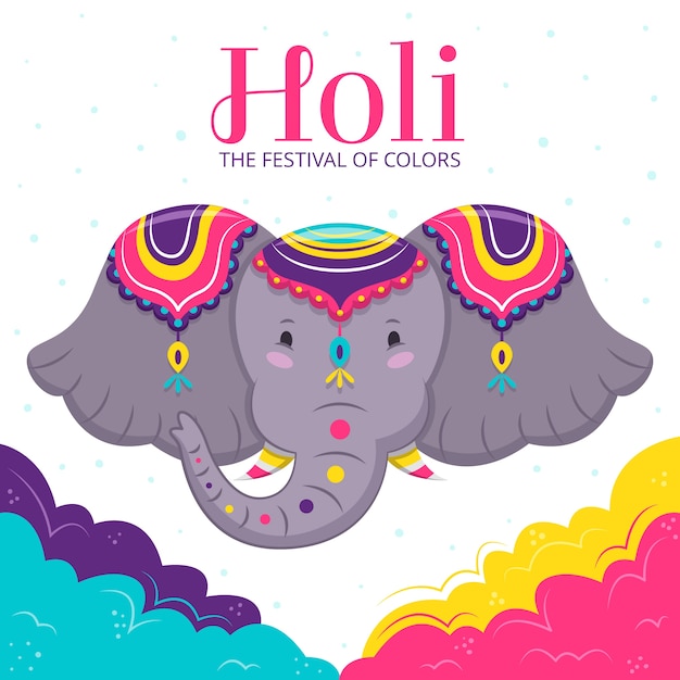 Holi festival background flat design