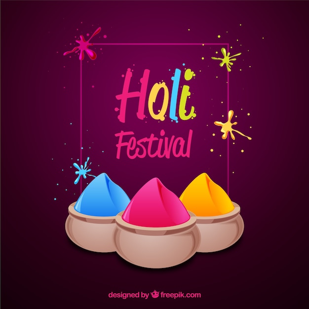 Бесплатное векторное изображение Праздник фестиваля holi в плоском дизайне