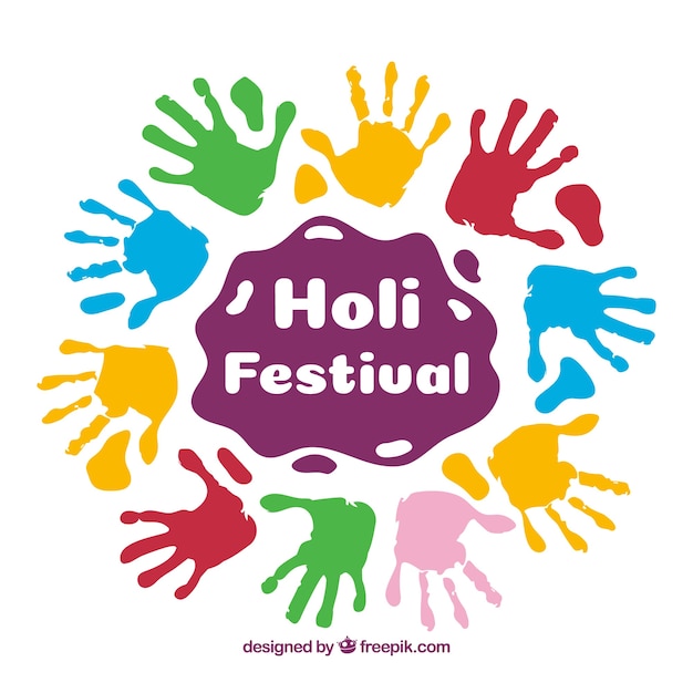 Бесплатное векторное изображение Праздник фестиваля holi в плоском дизайне