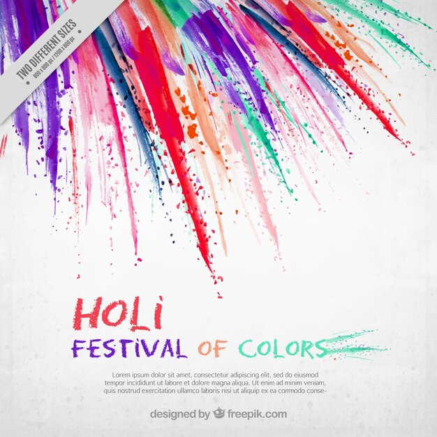 붓으로 Holi 축제 배경