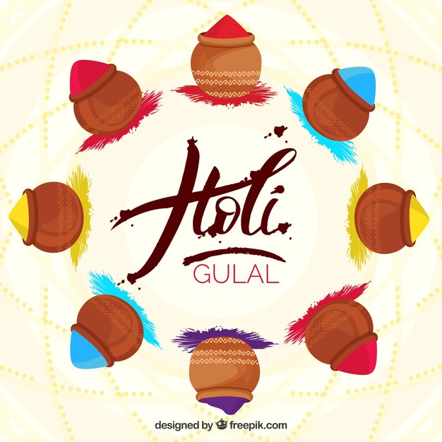 Holi festival background with colors