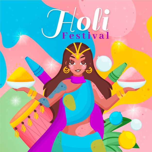 Бесплатное векторное изображение Фон фестиваля холи