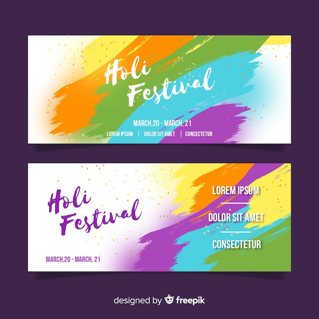 Vettore gratuito banner del festival di holi