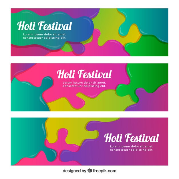 Vettore gratuito banner di festival di holi