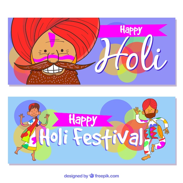 Holi festival banners