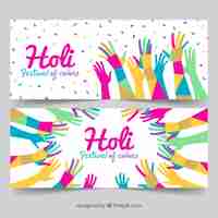 Free vector holi festival banners