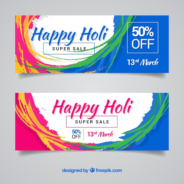 Free vector holi festival banners