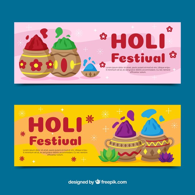 Holi festival banners