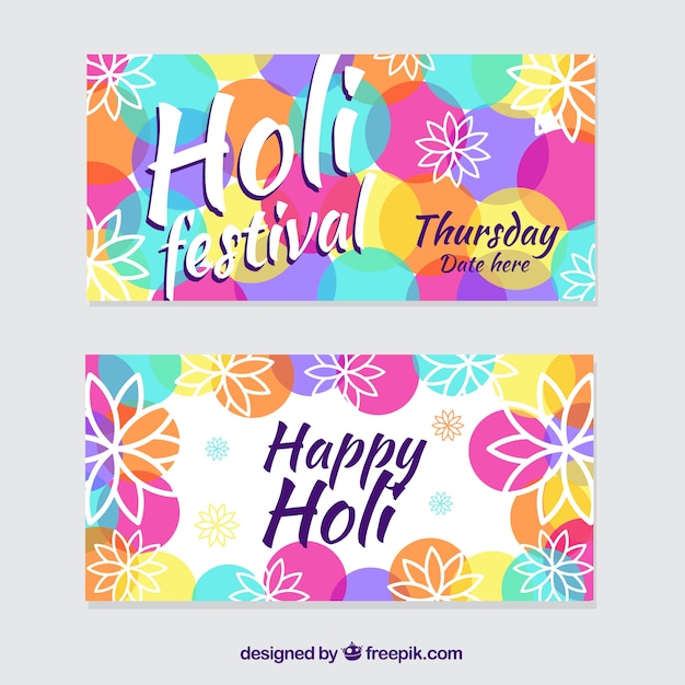 Holi festival banners