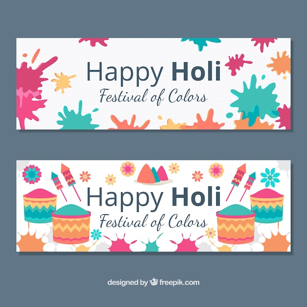 Holi festival banners