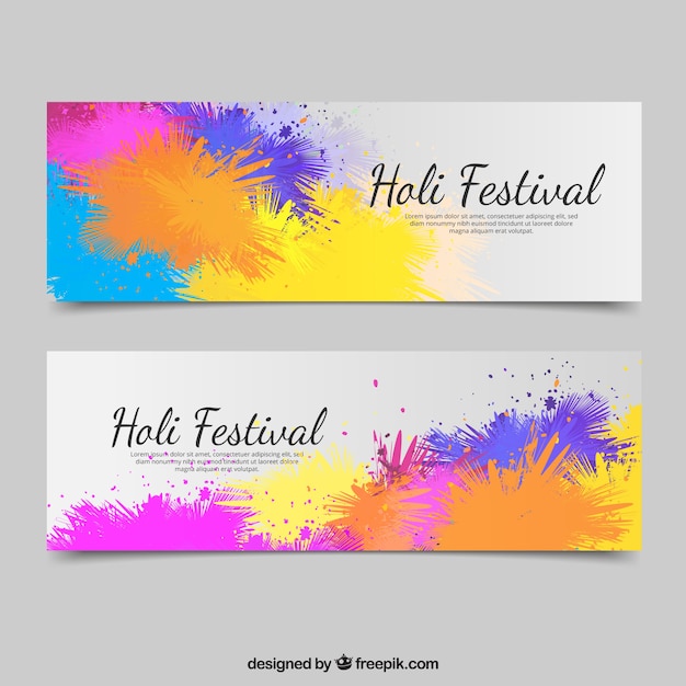 Vettore gratuito banner di festival di holi