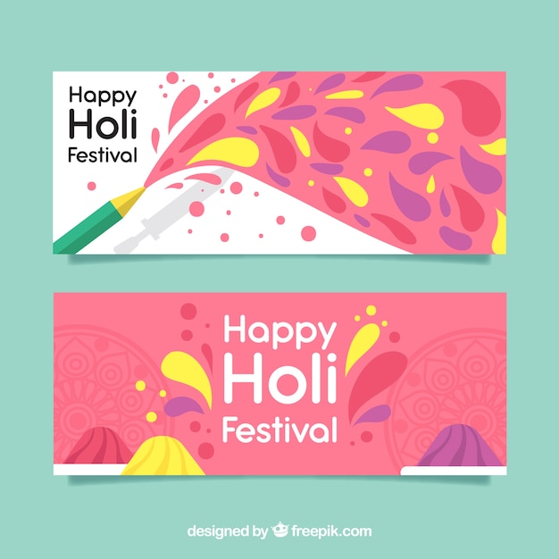 무료 벡터 holi 축제 배너