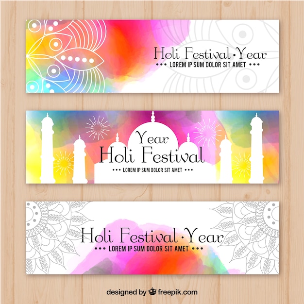 Free vector holi festival banners