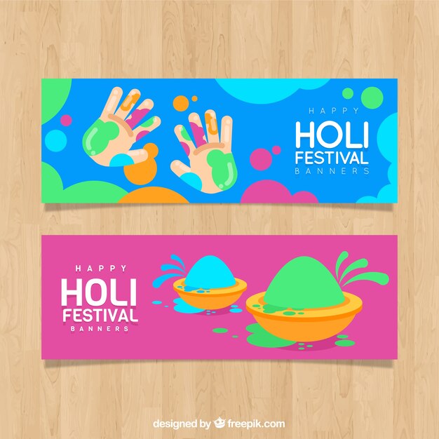 Holi festival banners