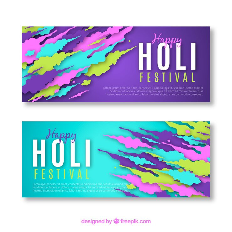 Free Vector holi festival banners