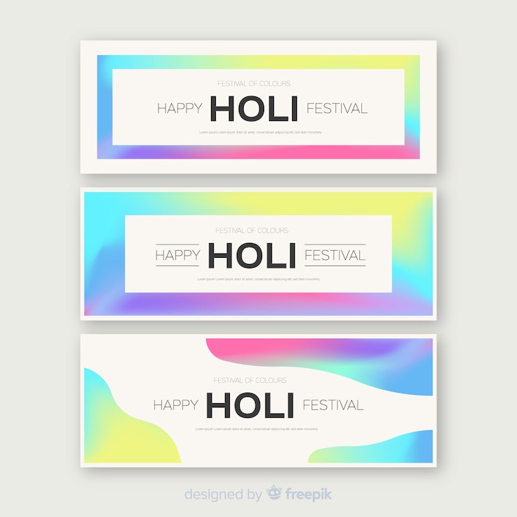 무료 Vector holi 축제 배너