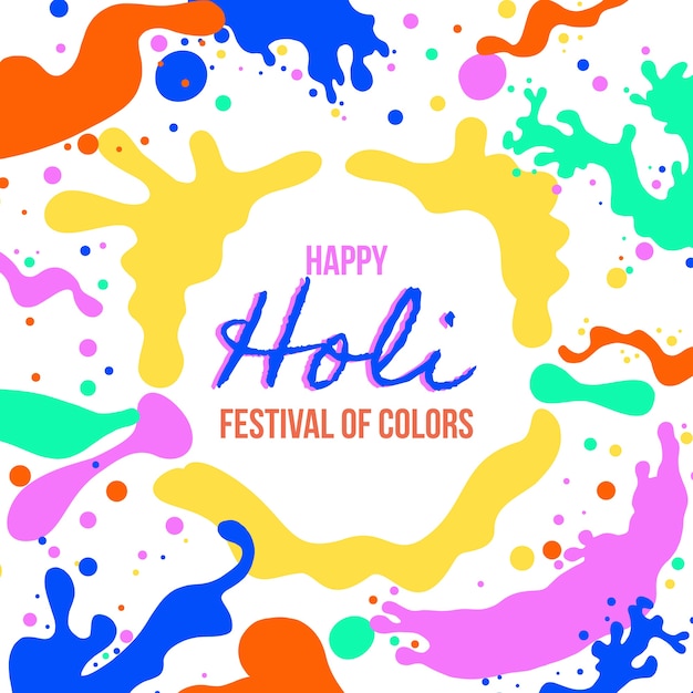 무료 벡터 holi 축제 화려한 페인트 명소