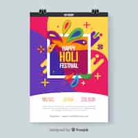 Free vector holi festival colorful poster