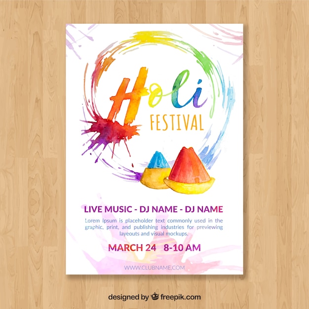 Holi festival cover template