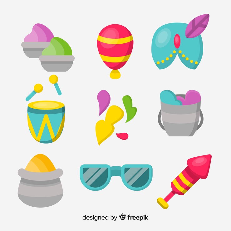 Free Vector holi festival element collection