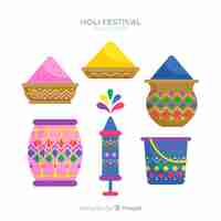 Free vector holi festival element collection