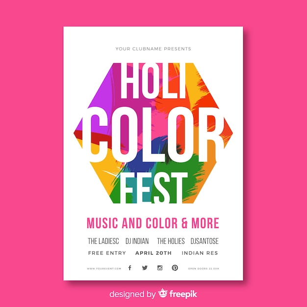 Holi festival flyer