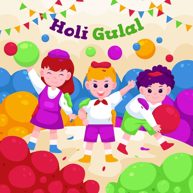 Holi festival illustration