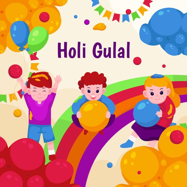 Vettore gratuito illustrazione del festival di holi