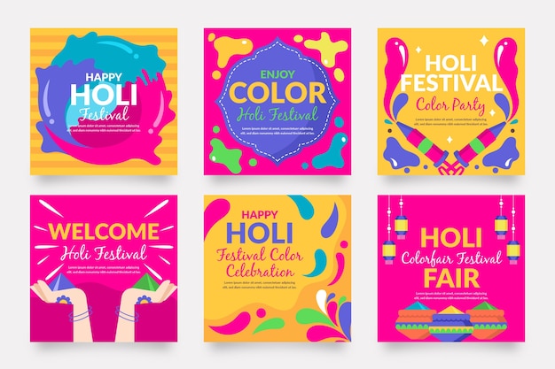 Holi festival instagram post collection