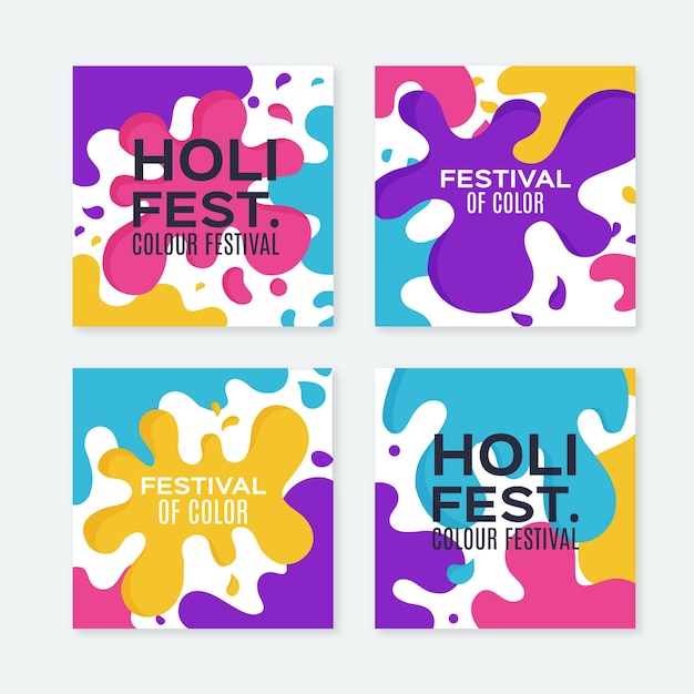 무료 벡터 holi festival instagram posts