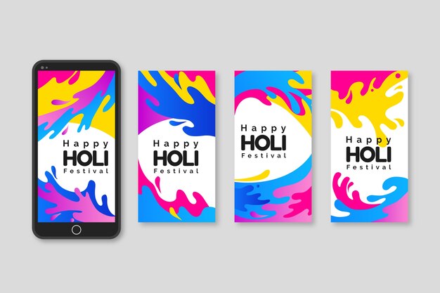 Holi festival instagram stories collection