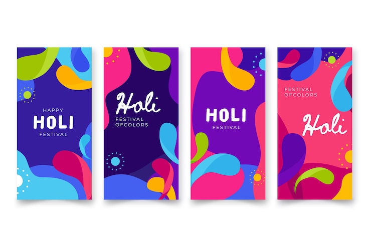 Free Vector holi festival instagram stories