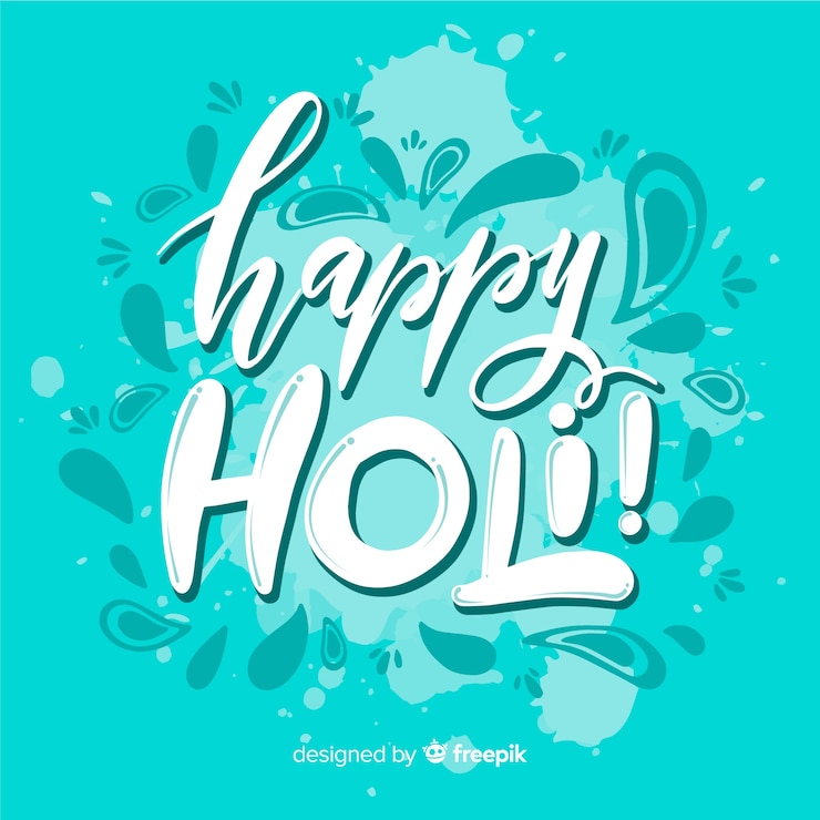 Free Vector holi festival lettering background