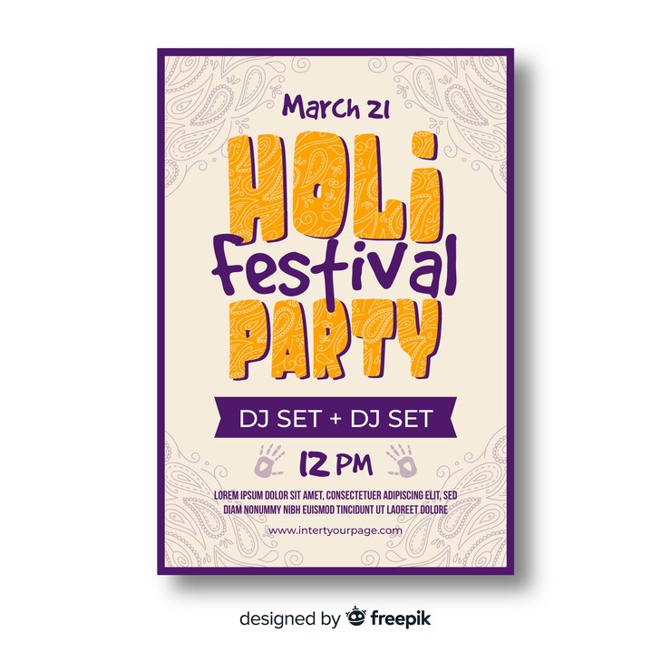 Free Vector holi festival party poster