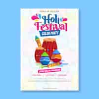 Free vector holi festival poster template