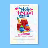 Free vector holi festival poster template