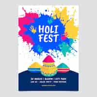 Free vector holi festival poster template