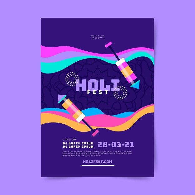 Holi festival poster template