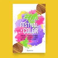 Free vector holi festival poster template