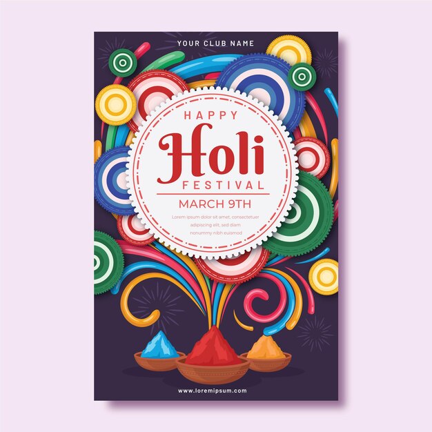 Holi festival poster template